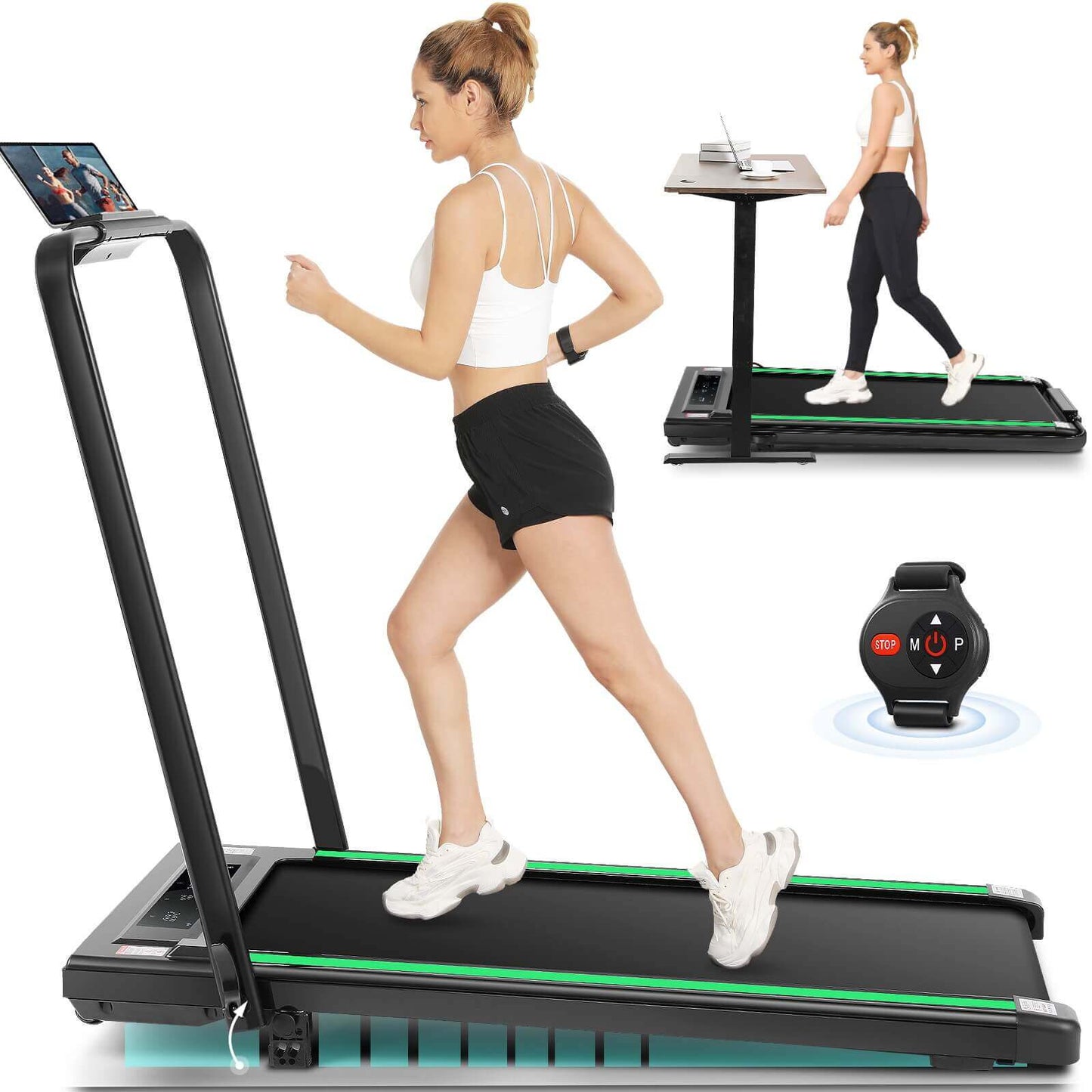 ANCHEER 2 in 1 Under Desk Treadmill with Foldable Handle