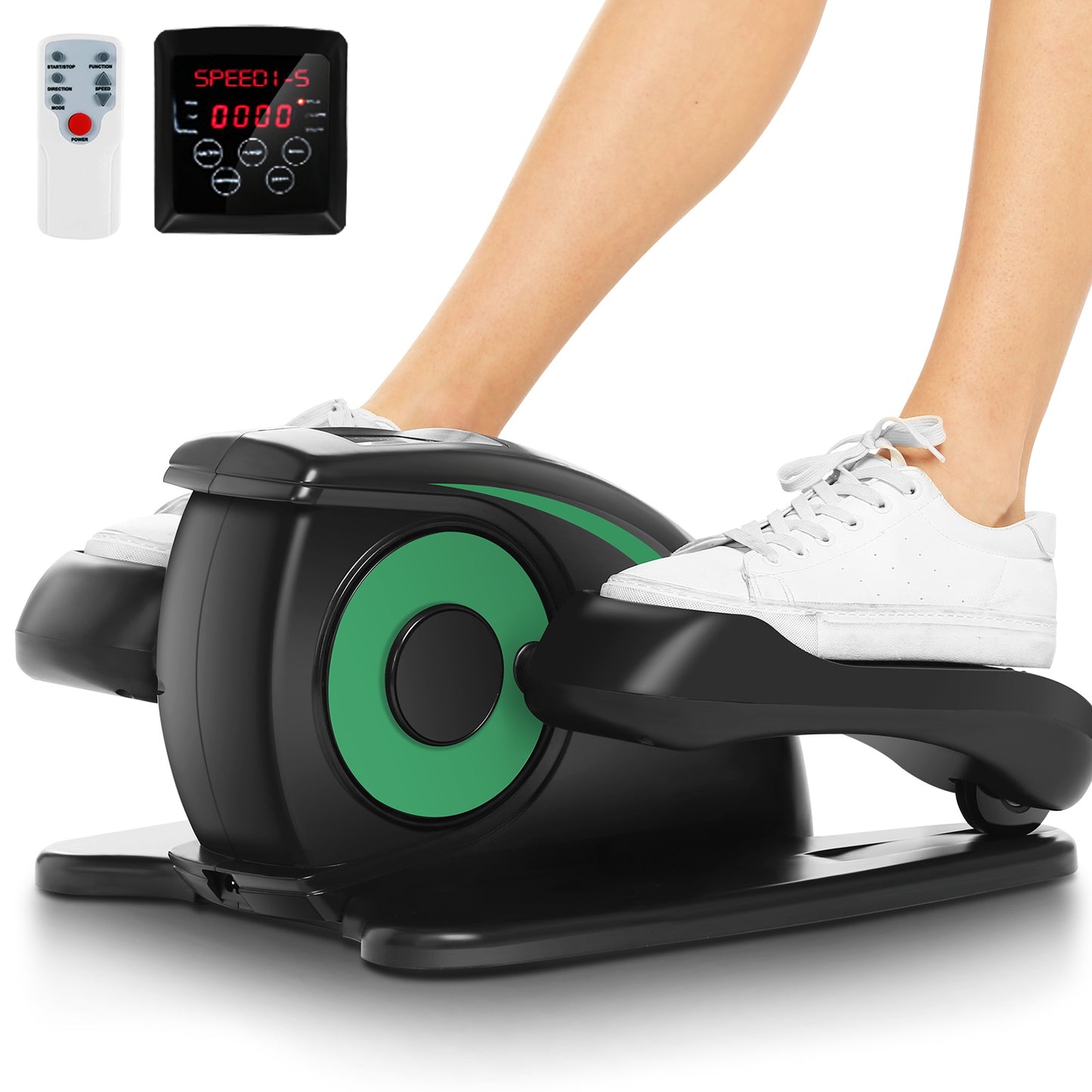 ANCHEER Under Desk Elliptical Trainer Machine with Display Monitor Remote Control for Home Office Fitness