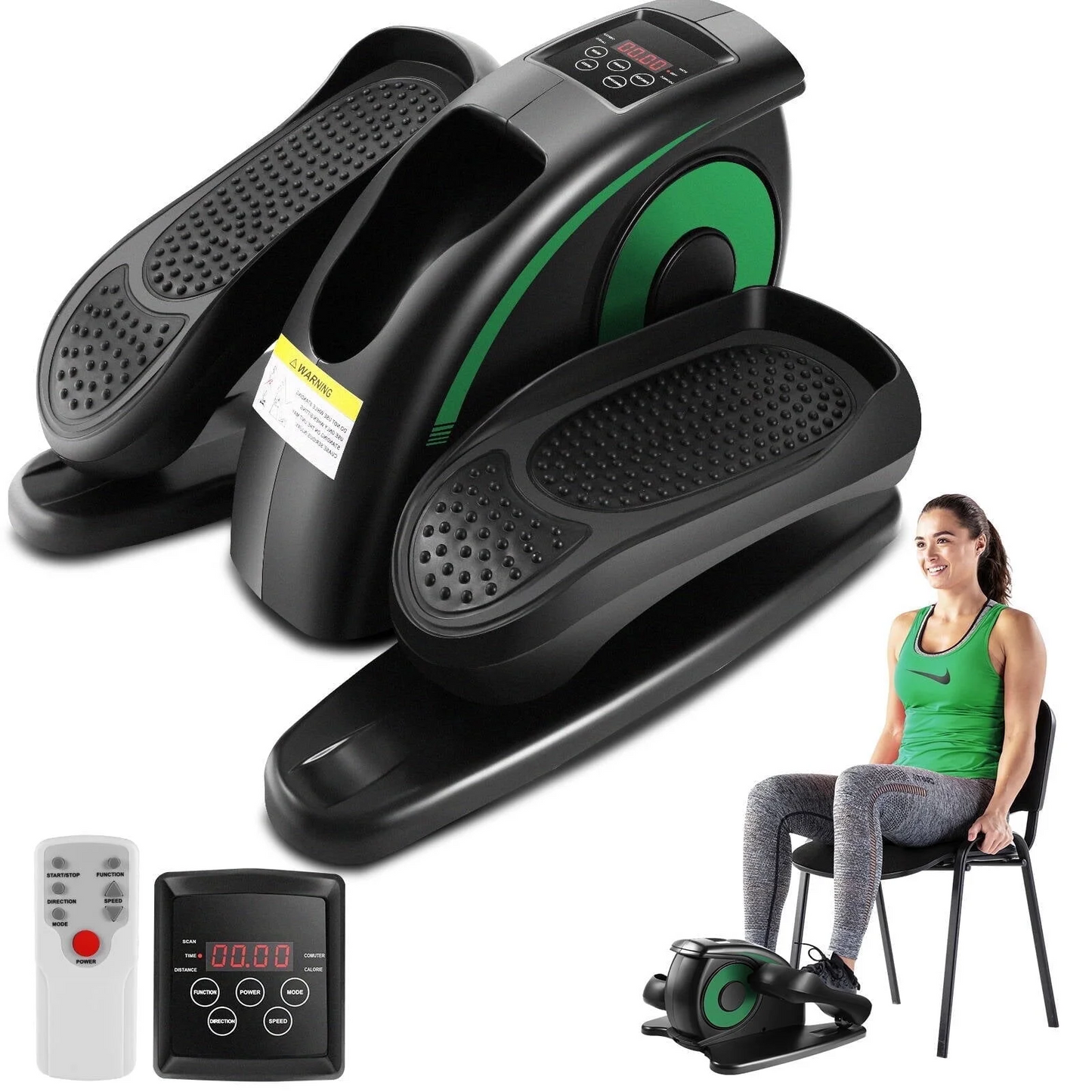 ANCHEER Under Desk Elliptical, Electric Seated Pedal Exerciser, with Display Monitor and Remote Control