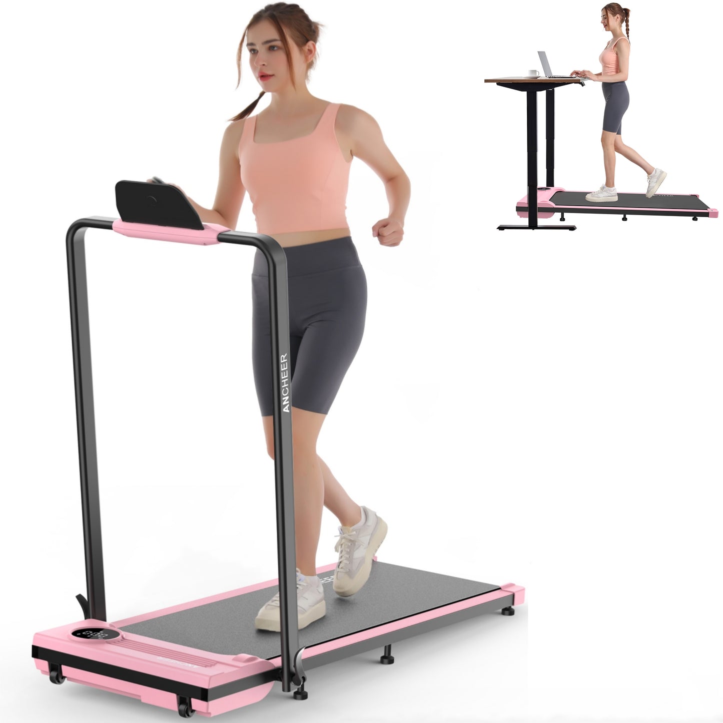 ANCHEER Walking Pad, Under Desk Treadmill with Remote Control, 2 in 1 Portable Walking Pad Treadmill for Home/Office/Exercise