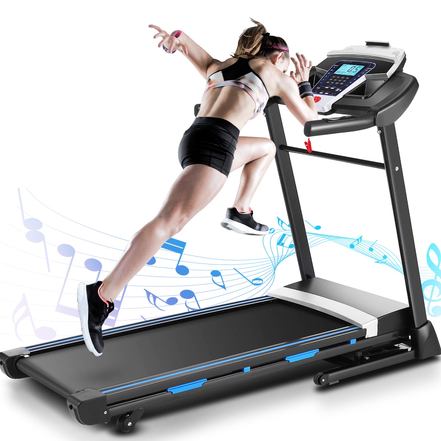 ANCHEER Incline Folding Treadmill 3.25HP 300lb with APP