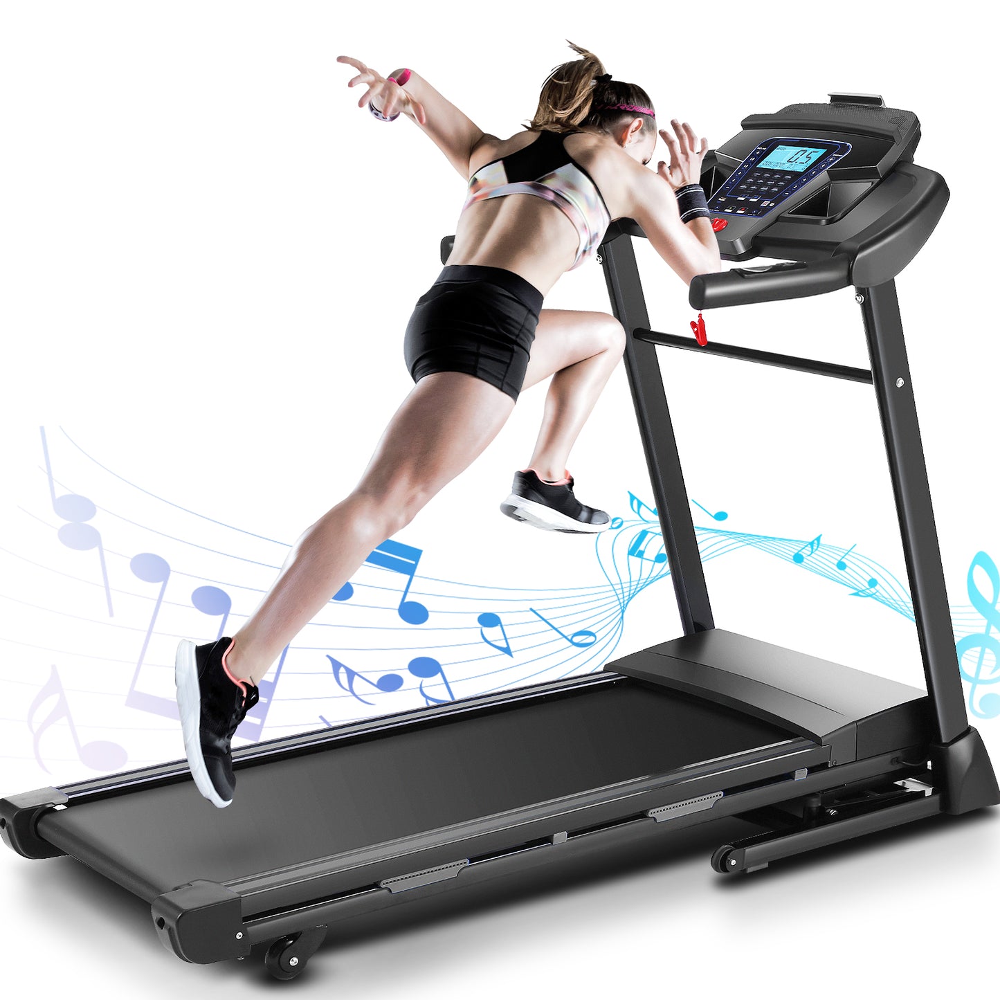 ANCHEER Incline Folding Treadmill 3.25HP 300lb with APP