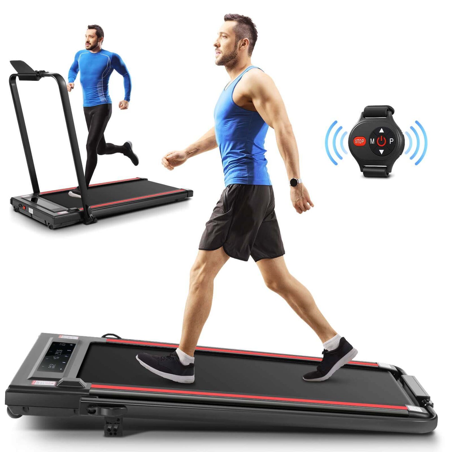 ANCHEER 2 in 1 Under Desk Treadmill with Foldable Handle