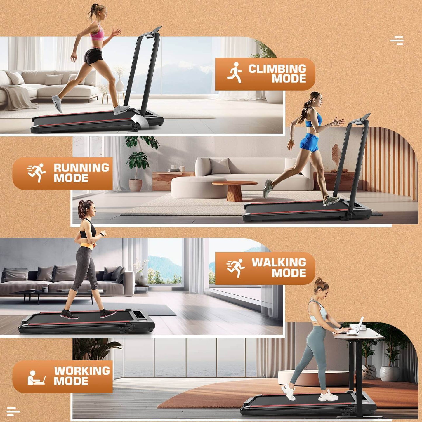 ANCHEER 2 in 1 Under Desk Treadmill with Foldable Handle