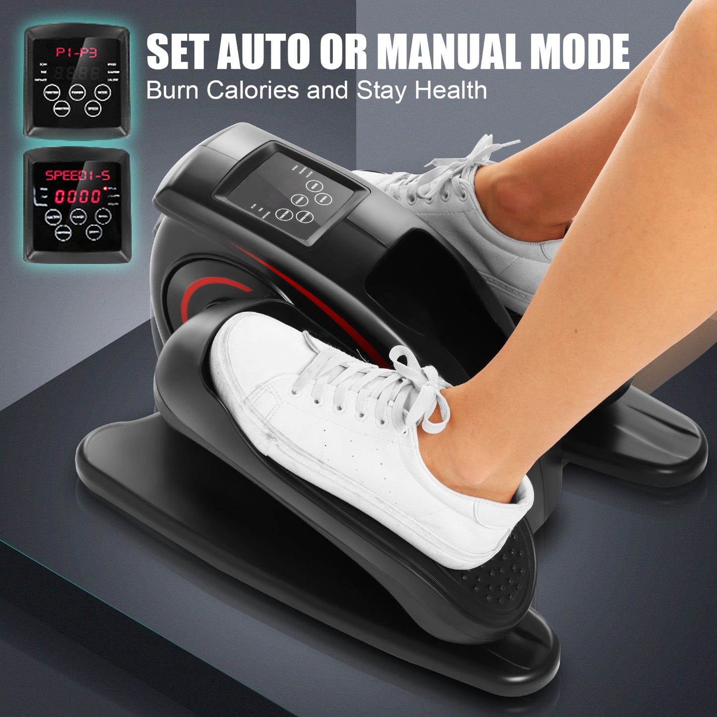 ANCHEER Under Desk Elliptical Trainer Machine with Display Monitor Remote Control for Home Office Fitness