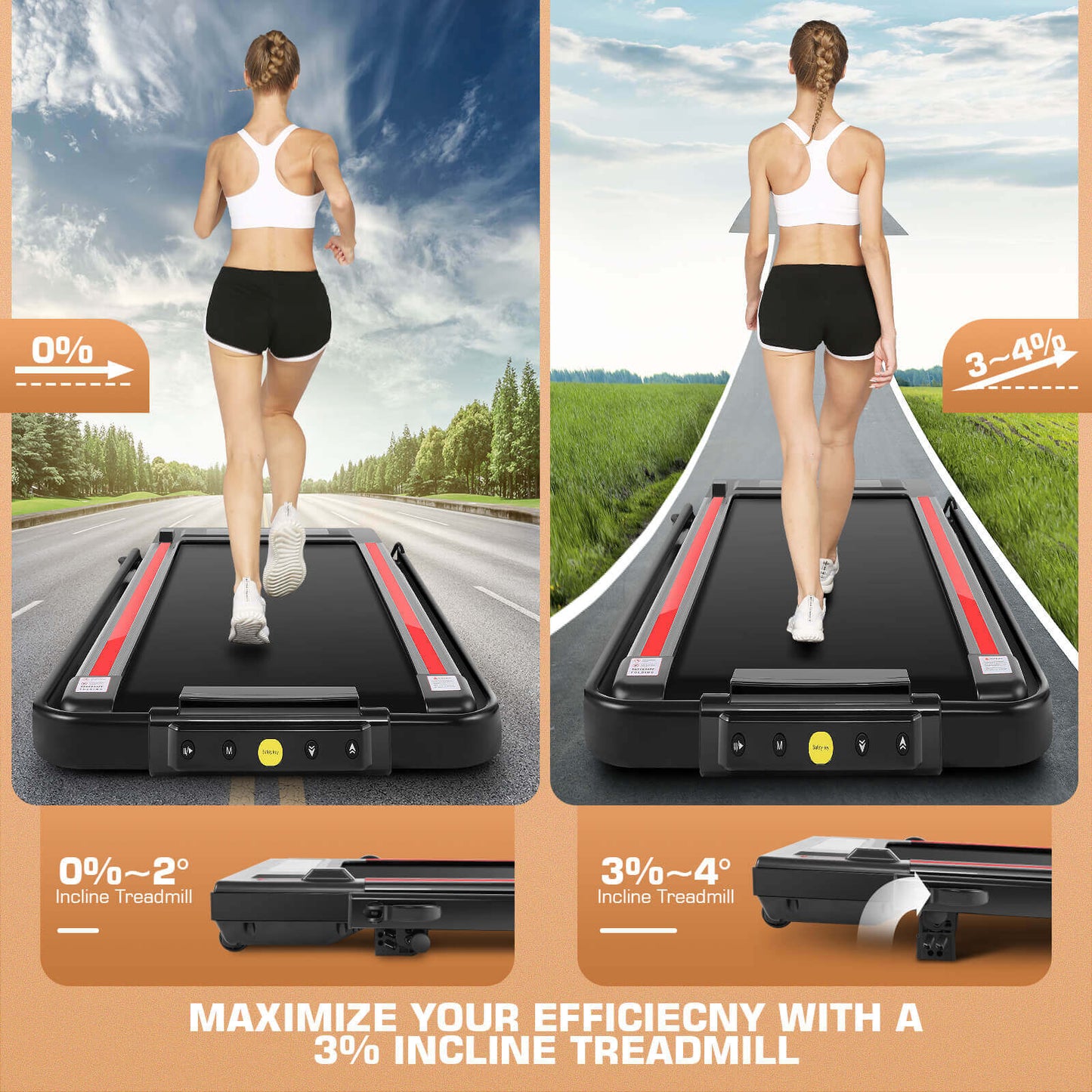 ANCHEER 2 in 1 Under Desk Treadmill with Foldable Handle