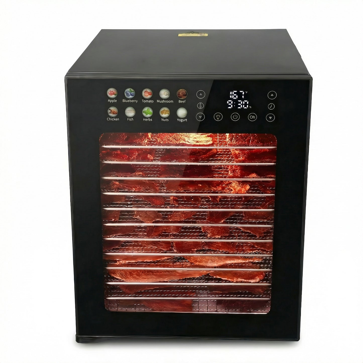 KRISRATE Food Dehydrator for Jerky & Fruit, 14 Stainless Steel Trays, 850W Food Dryer with 10 Presets, 48H Timer & 167°F Temperature Control, Dehydrator Machine for Herbs, Meat, Dog Treats
