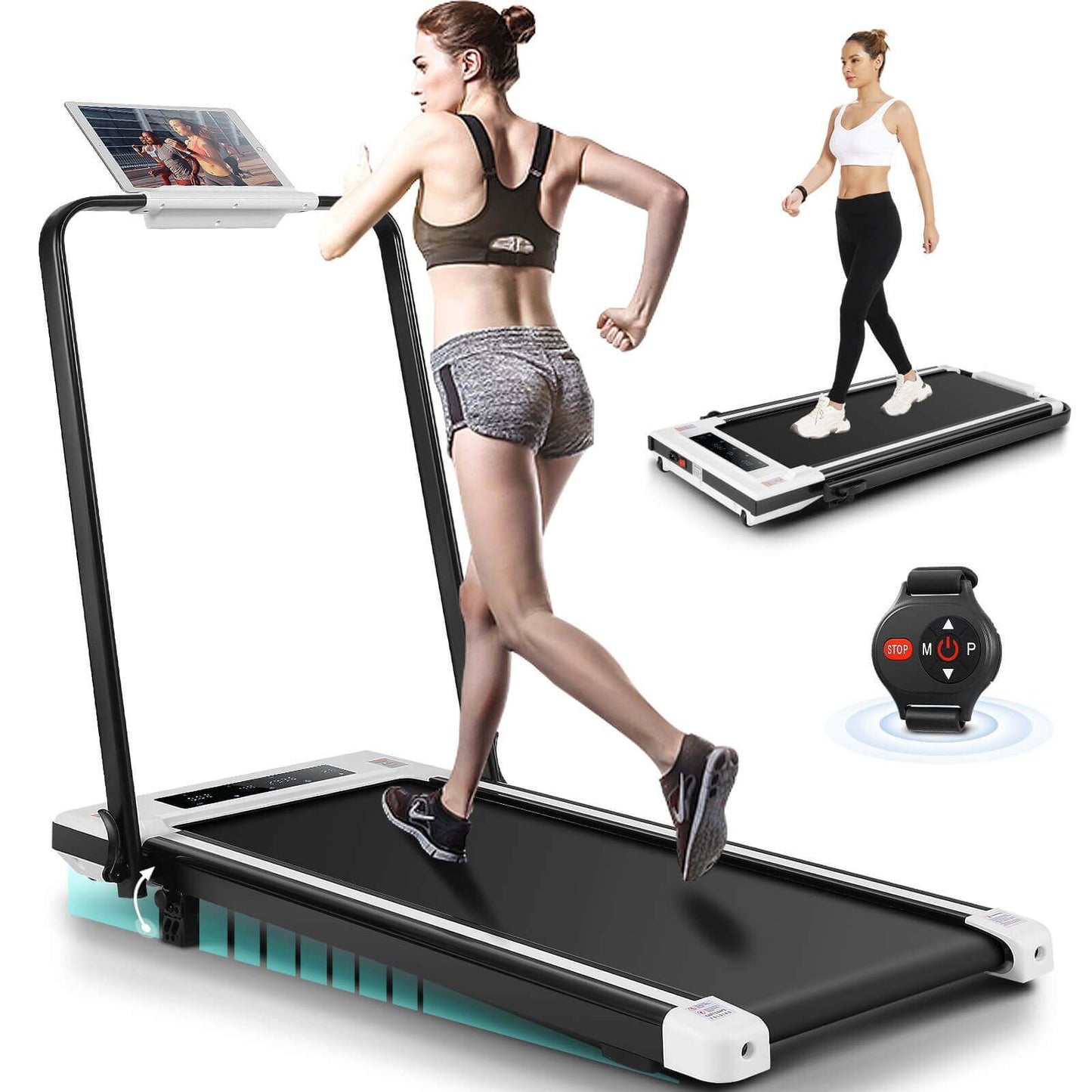 ANCHEER 2 in 1 Under Desk Treadmill with Foldable Handle