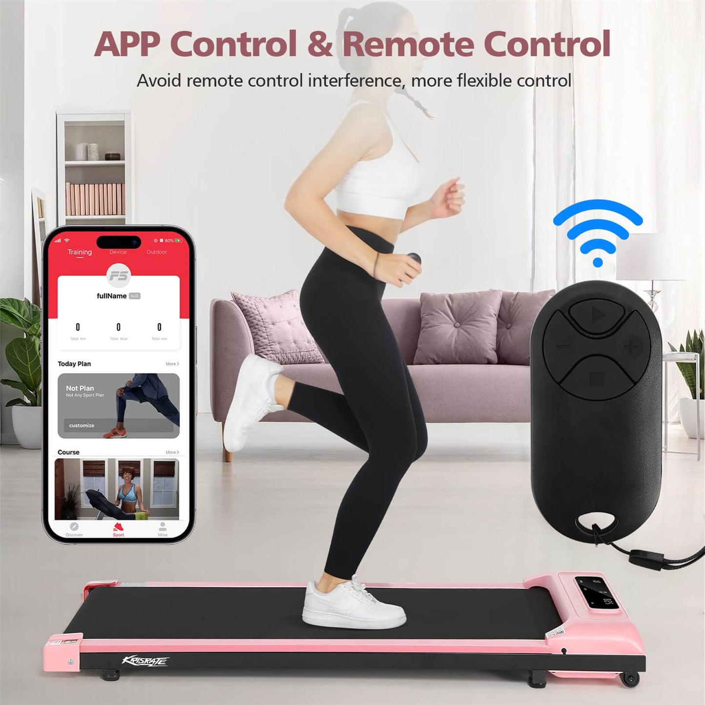 Dual-control Walking Pad Treadmills for Home K5976