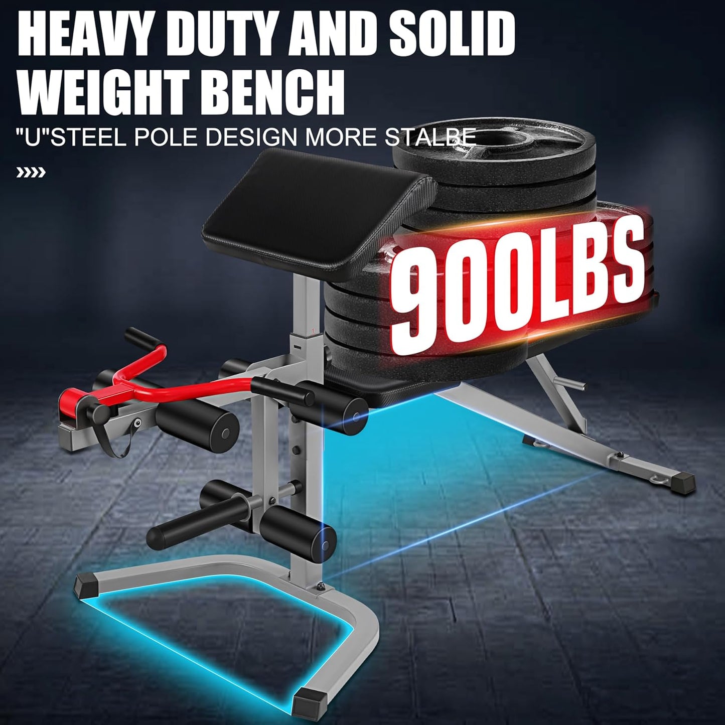 KRISRATE Weight Bench with Leg Extension & Leg Curl & Preacher Curl,Adjustable Weight Bench Press Set Incline Decline Flat Workout Bench for Home Gym