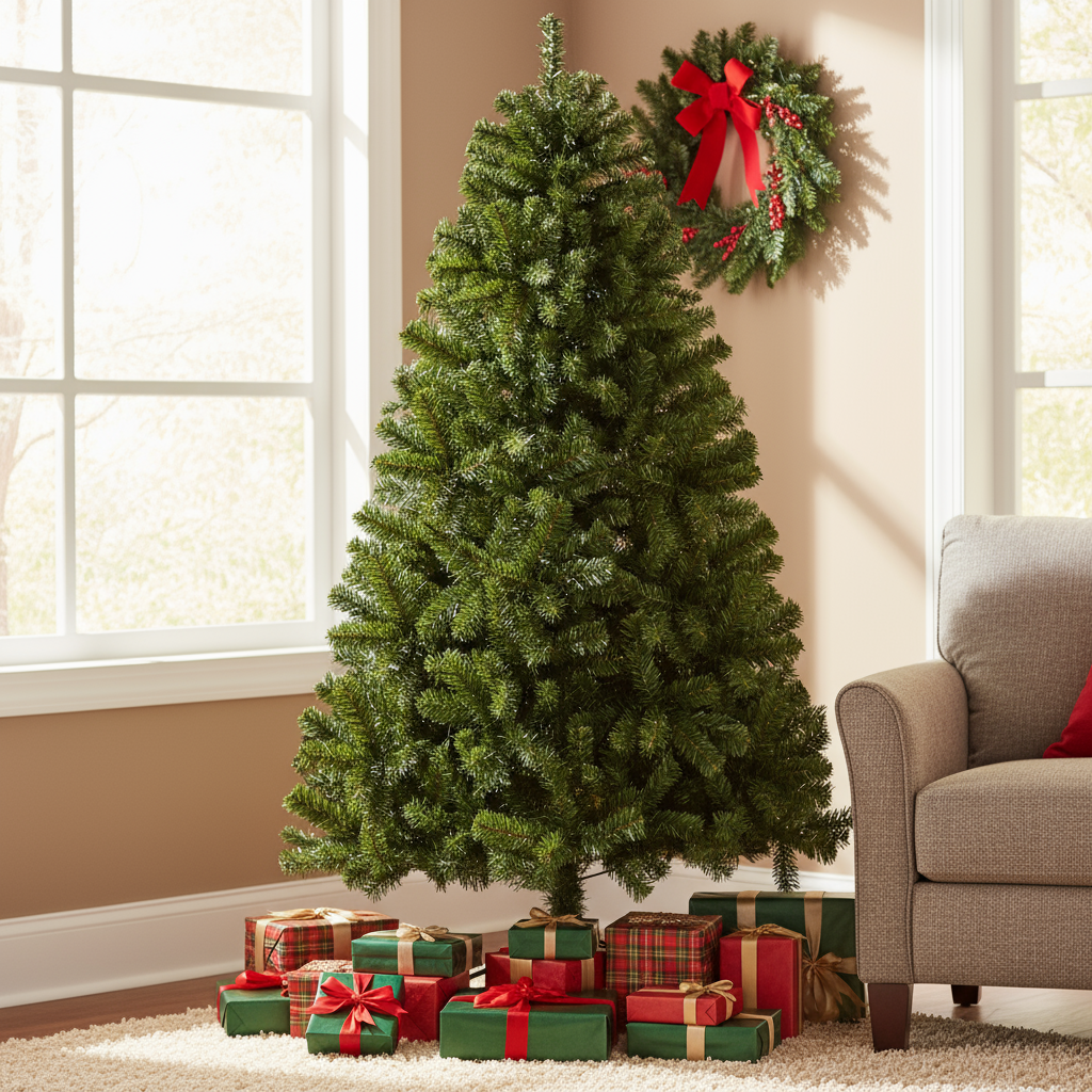 KRISRATE 6FT Premium Hinged Artificial Christmas Tree, 1455 PVC Branch Tips, Easy Assembly & Party Decoration, Foldable Metal Stand, Pink/Green/Black