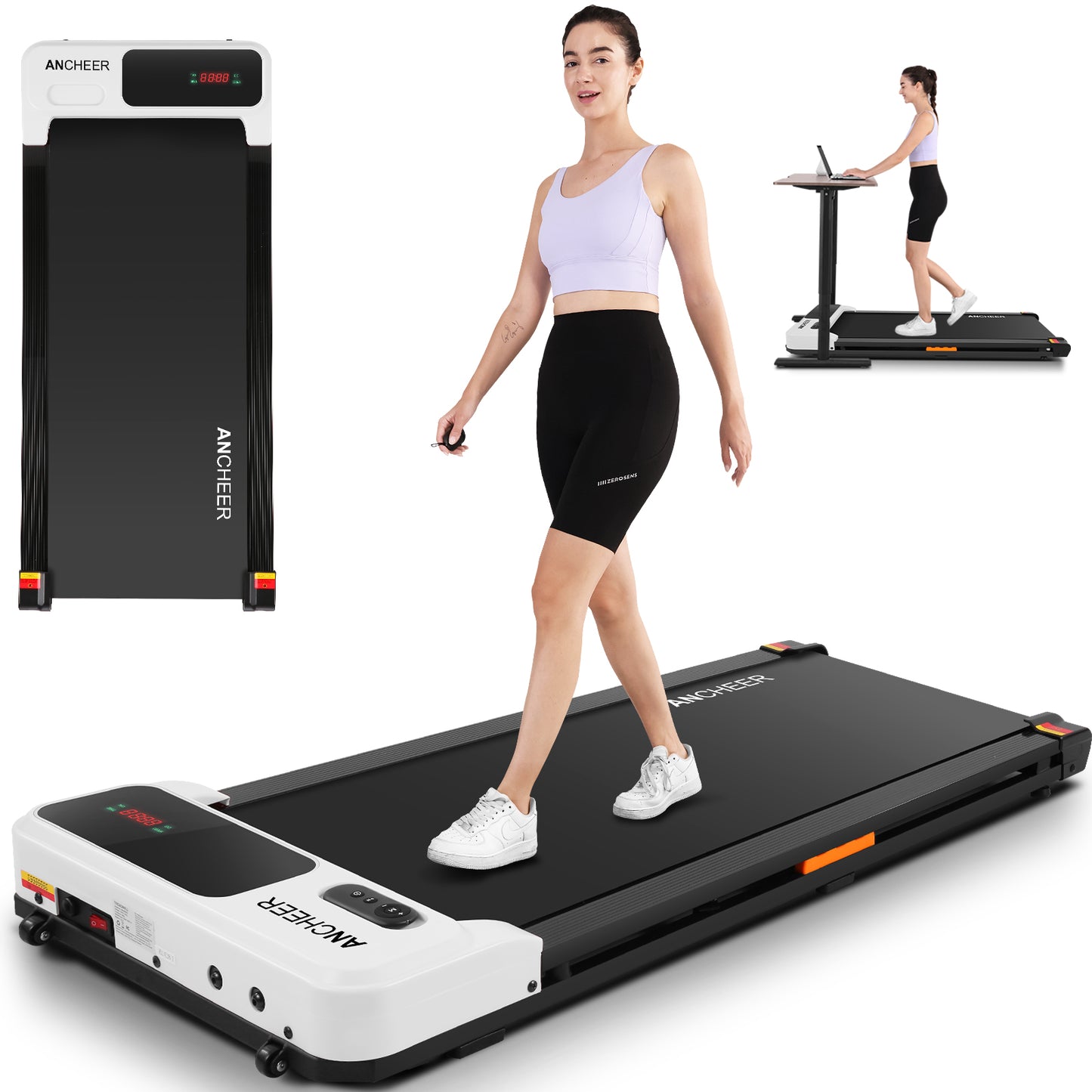 ANCHEER Walking Pad Treadmill&Under Desk Treadmill for Home&Office, Speed Range 0.6~3.8mph, 240 lbs Weight Capacity