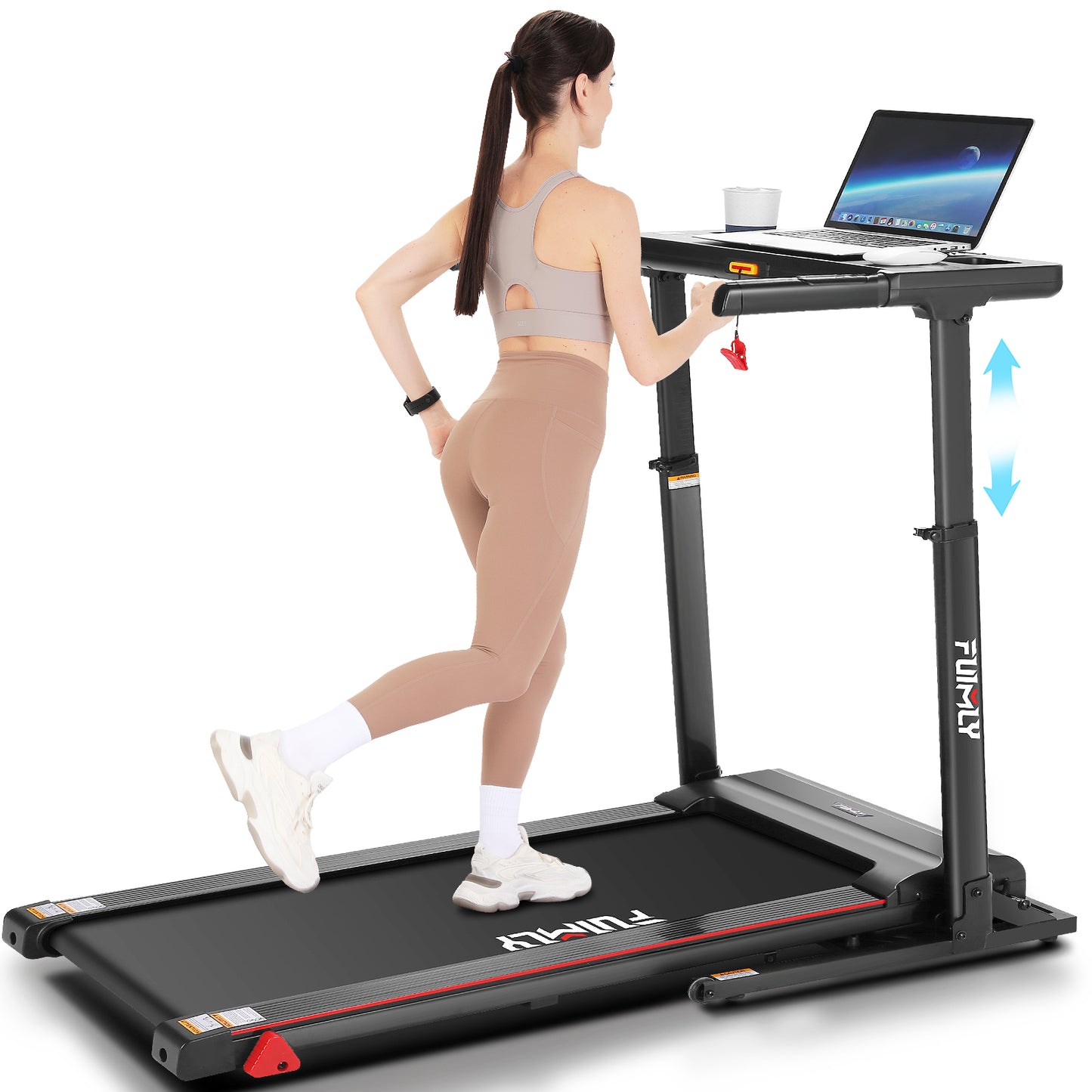 FUNMILY Treadmill with Folding Electric Treadmill with LED Display Control Exercise Treadmill for Home&Office Speed Range 0.6-7.5 mph,300lbs