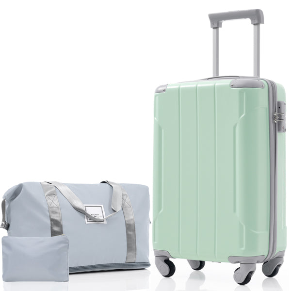 YOUNGFIT 3 PCS ABS Lightweight Hard Shell Carry on Luggage(20") with Travel Bag, Spinner Wheels and TSA Lock Suitcase for Getaways, Business Travel