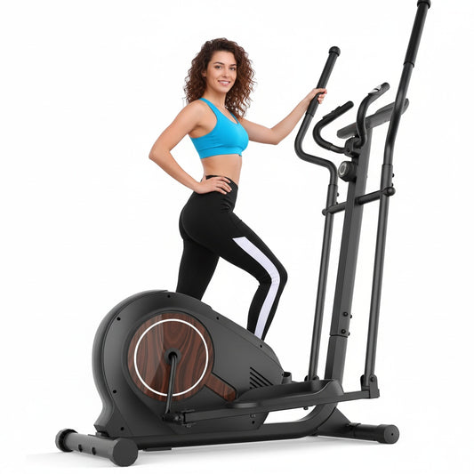 KRISRATE Magnetic Elliptical Machine for Home Gym with 14 Resistance Levels, Ultra-Silent Elliptical Trainer, LCD Monitor&Pulse Grips, 500Lbs Capacity