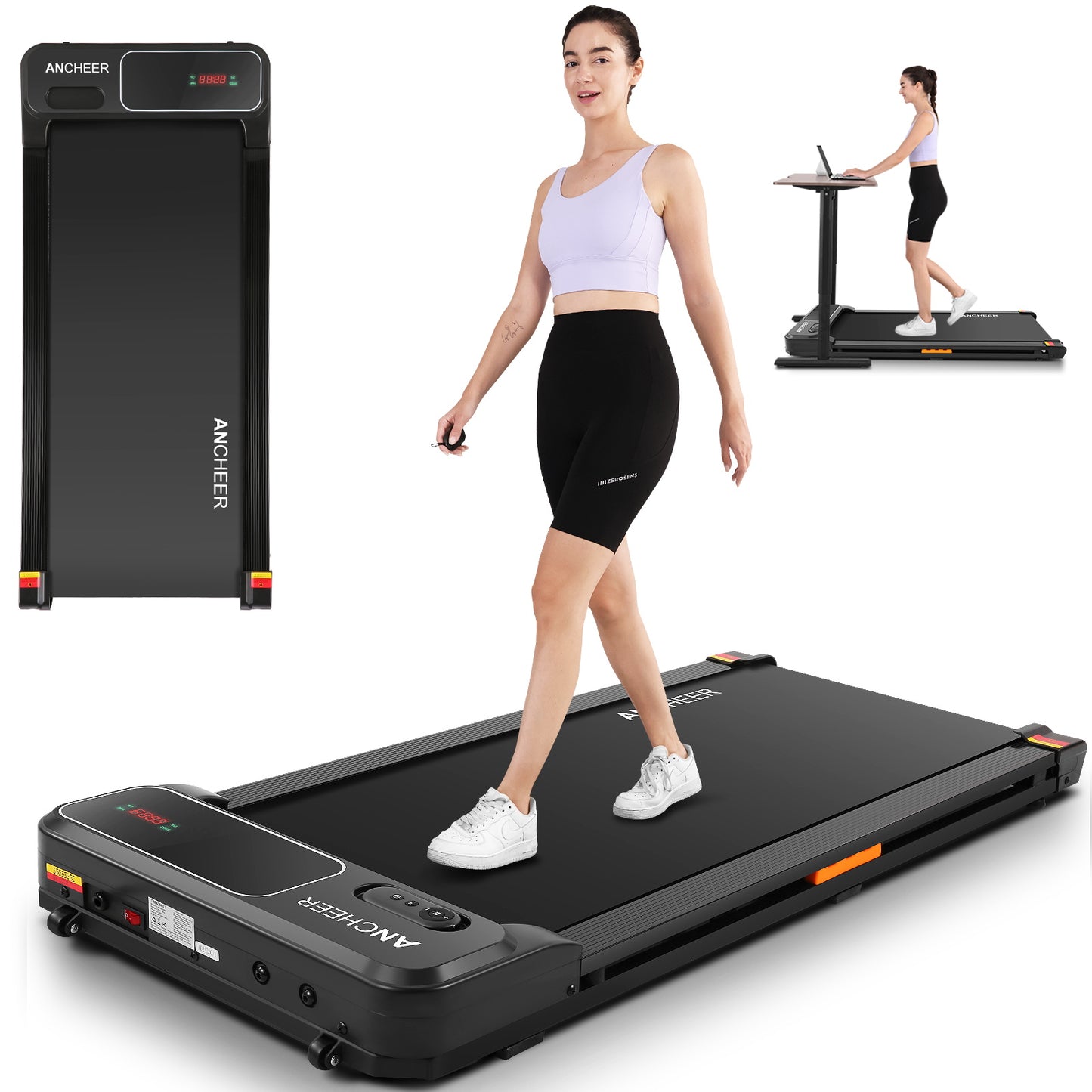 ANCHEER Walking Pad Treadmill&Under Desk Treadmill for Home&Office, Speed Range 0.6~3.8mph, 240 lbs Weight Capacity