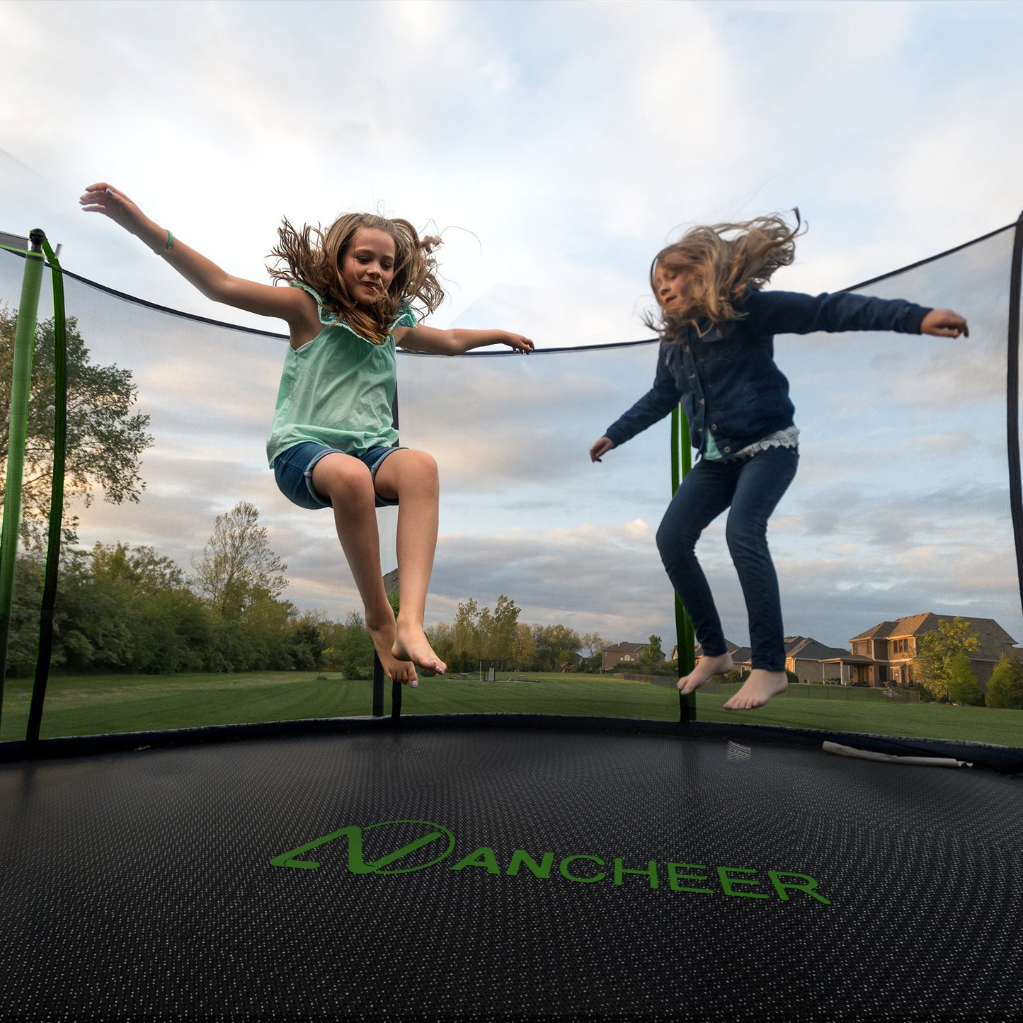 ANCHEER Trampoline 8FT 12FT 14FT, Recreational Trampoline with Enclosure for Kids Adults, ASTM Approved Outdoor Trampoline with Ladder