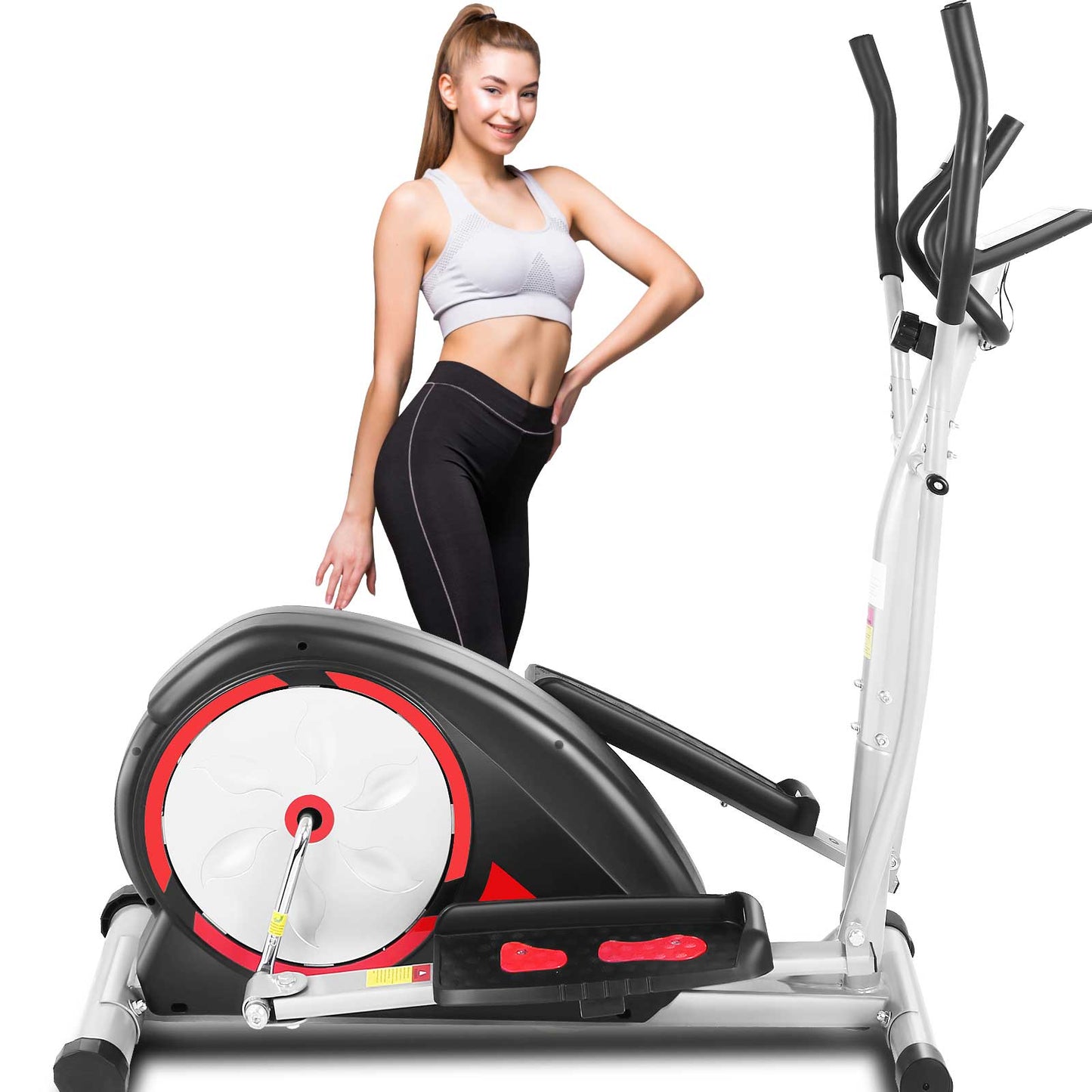 ANCHEER Magnetic Elliptical Machines, with Pulse Rate Grips and LCD Monitor for Home Gym Exercise