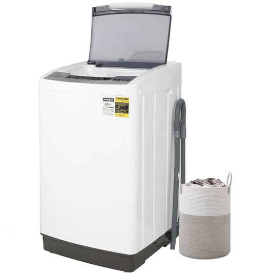 KRISRATE Portable Washing Machine, 20/15.6Lbs Capacity Full-Automatic Washer Machine with Drain Pump, LED Display, 10 Programs & 8 Water Levels