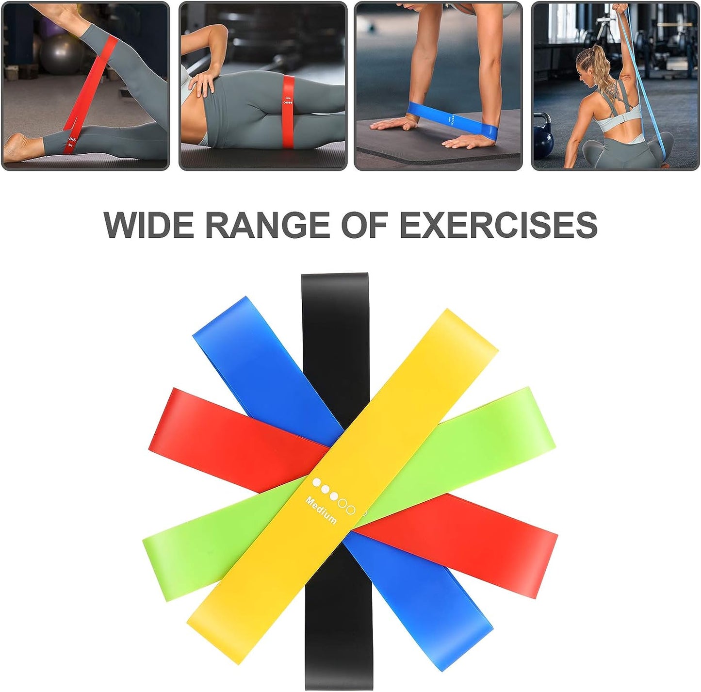 Leg Exercise Resistance Bands for Home Fitness, Strength Training, Physical Therapy