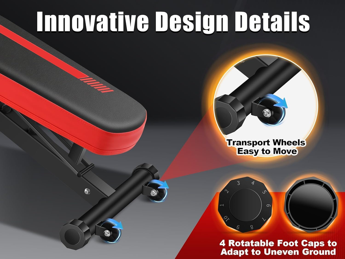 KRISRATE 800LBS Adjustable Weight Bench - Home Gym Workout Bench with Leg Extension, Leg Curl & Preacher Curl, Multi-Position Gym Bench Exercise Bench