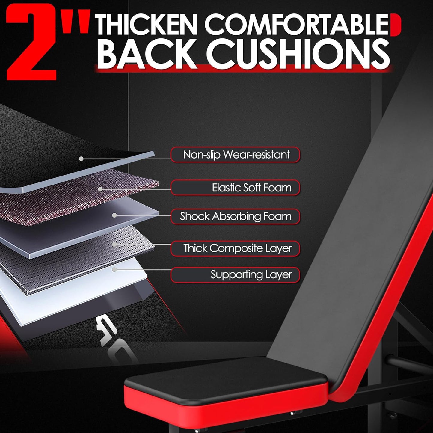 KRISRATE 660lbs Multi-Function Weight Bench Set 6-in-1 with Squat Rack, Leg Developer, Preacher Curl, Adjustable Workout Bench for Home Gym Training