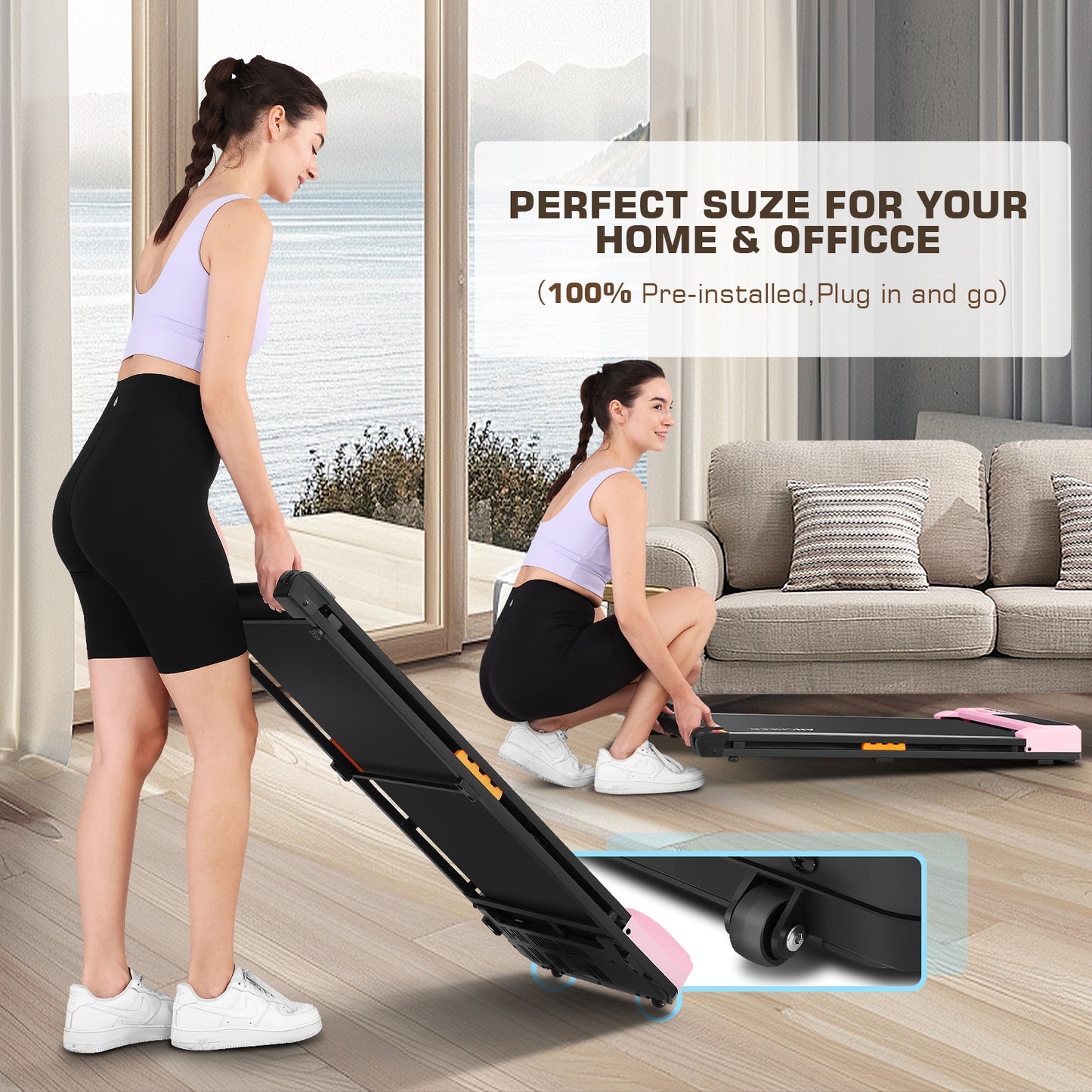 ANCHEER Walking Pad Treadmill&Under Desk Treadmill for Home&Office, Speed Range 0.6~3.8mph, 240 lbs Weight Capacity