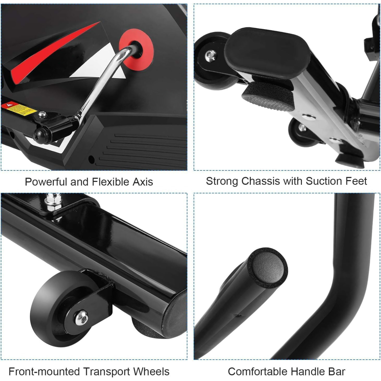 KRISRATE Elliptical Machine with APP - Heavy-Duty Magnetic Cross Trainer for Home, 18" Natural Stride, 10-Level Resistance, 500LBS Capacity, Black