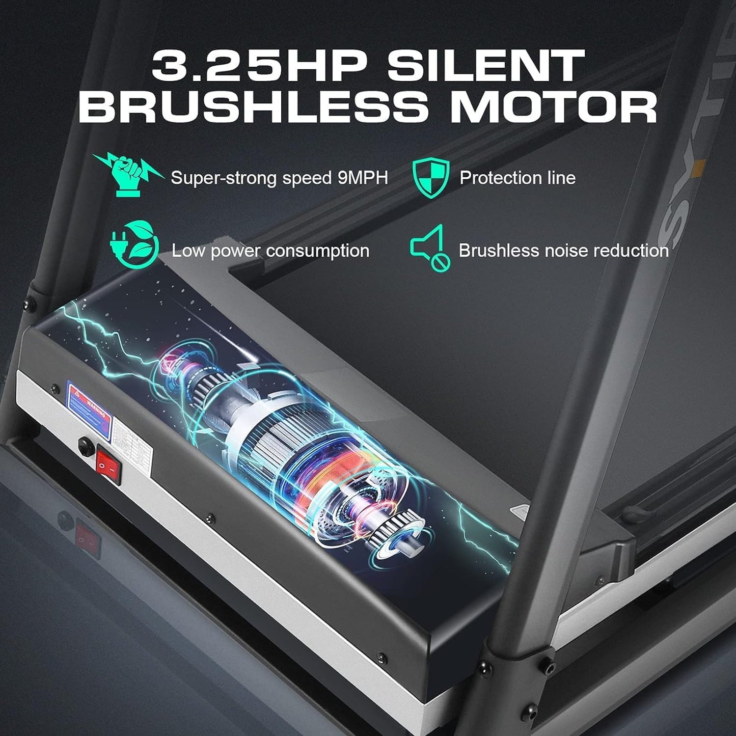 KRISRATE Treadmills with 12% Incline & 10” 3D TV Screen & WiFi & APP & Heart Rate for Home, 3.25HP 9MPH Smart Treadmill, Foldable Running Machine