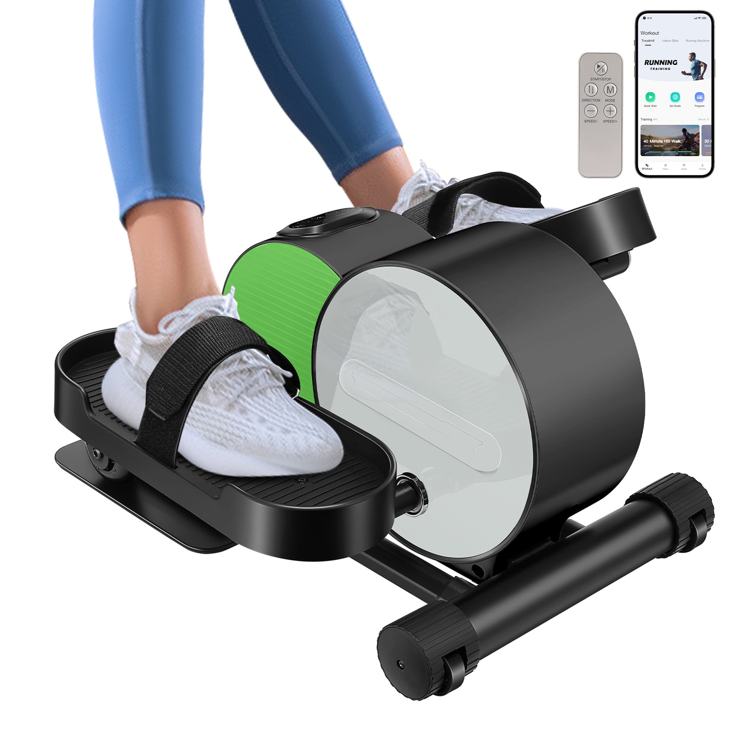 KRISRATE Under Desk Elliptical Machine -Electric Leg Exerciser for Seniors with LCD Display,Fully Assembled Seated Pedal Exerciser for Home Office Use