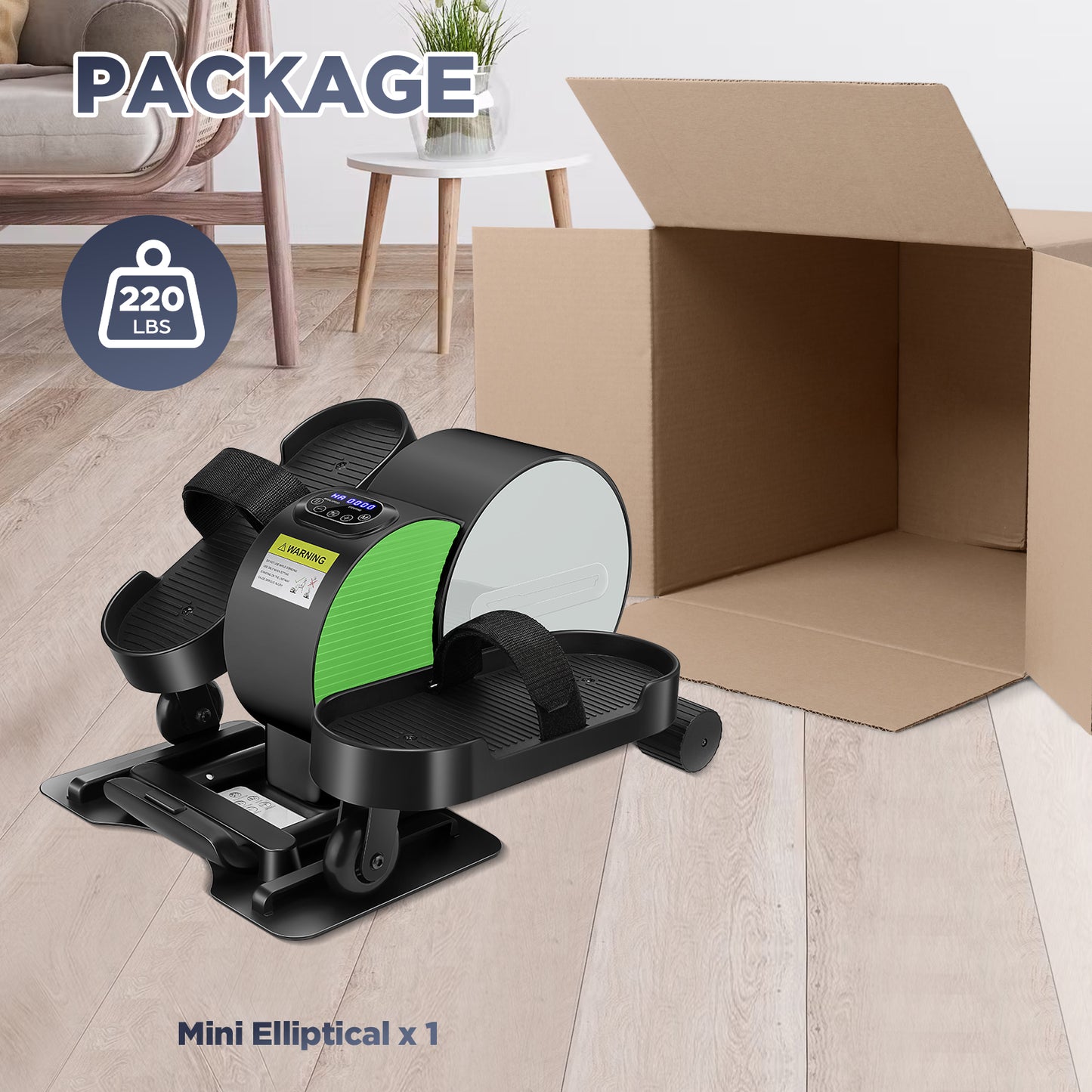 KRISRATE Under Desk Elliptical Machine -Electric Leg Exerciser for Seniors with LCD Display,Fully Assembled Seated Pedal Exerciser for Home Office Use