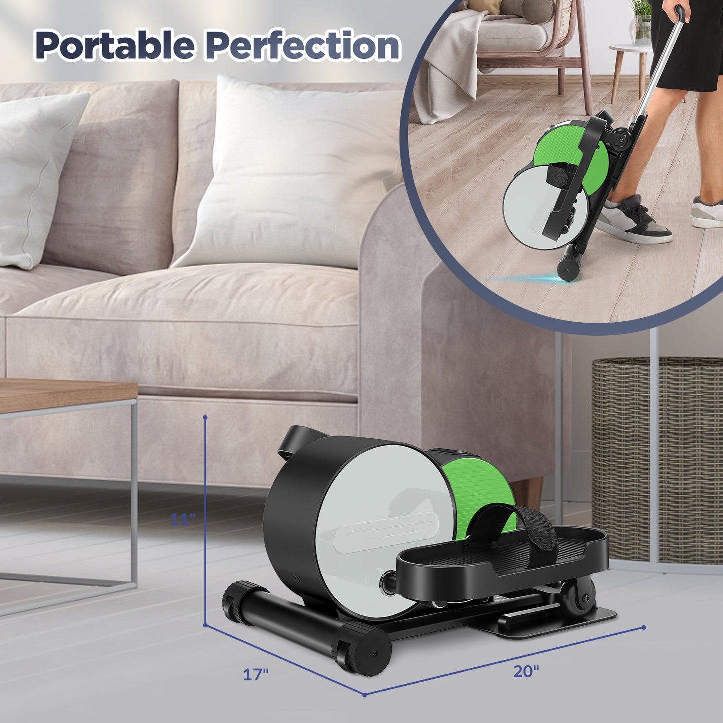 KRISRATE Under Desk Elliptical Machine -Electric Leg Exerciser for Seniors with LCD Display,Fully Assembled Seated Pedal Exerciser for Home Office Use