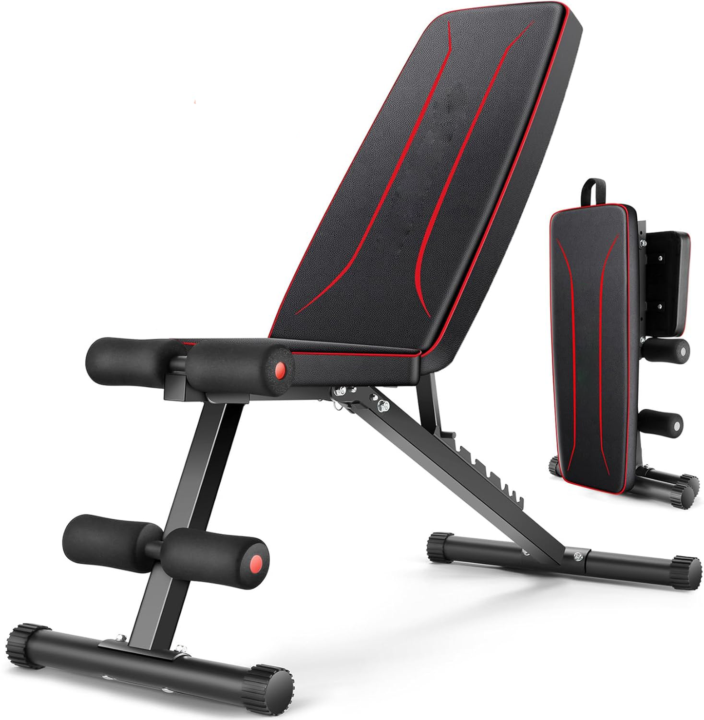 KRISRATE Weight Bench 660lbs Capacity for Home Gym, Fast Foldable Home Gym Bench Press with 8 Adjustable Backrests for Full Body Strength Training