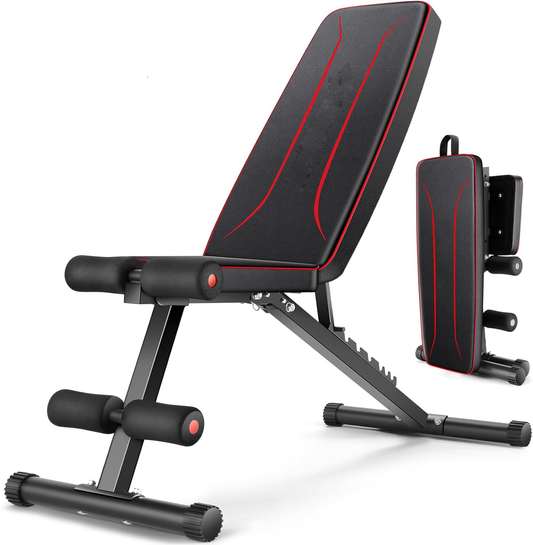 KRISRATE Weight Bench 660lbs Capacity for Home Gym, Fast Foldable Home Gym Bench Press with 8 Adjustable Backrests for Full Body Strength Training