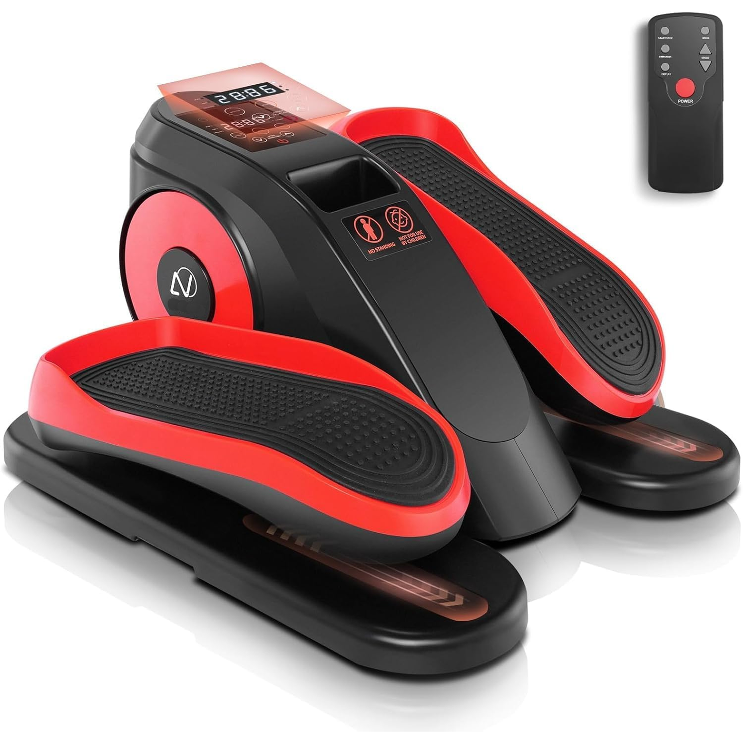 KRISRATE Under Desk Elliptical Machine - Portable Leg Exerciser with Remote Control, 12 Speed Levels & LCD Display - Pedal Exerciser for Home Office