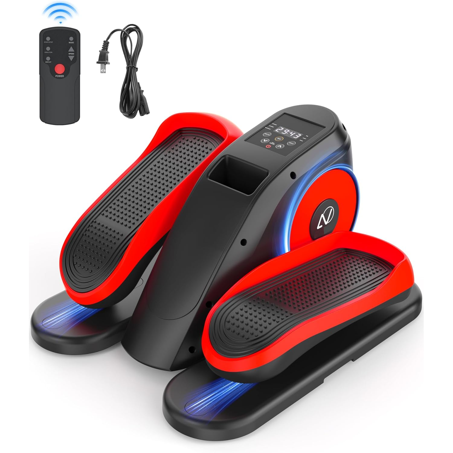 KRISRATE Under Desk Elliptical Machine - Portable Leg Exerciser with Remote Control, 12 Speed Levels & LCD Display - Pedal Exerciser for Home Office