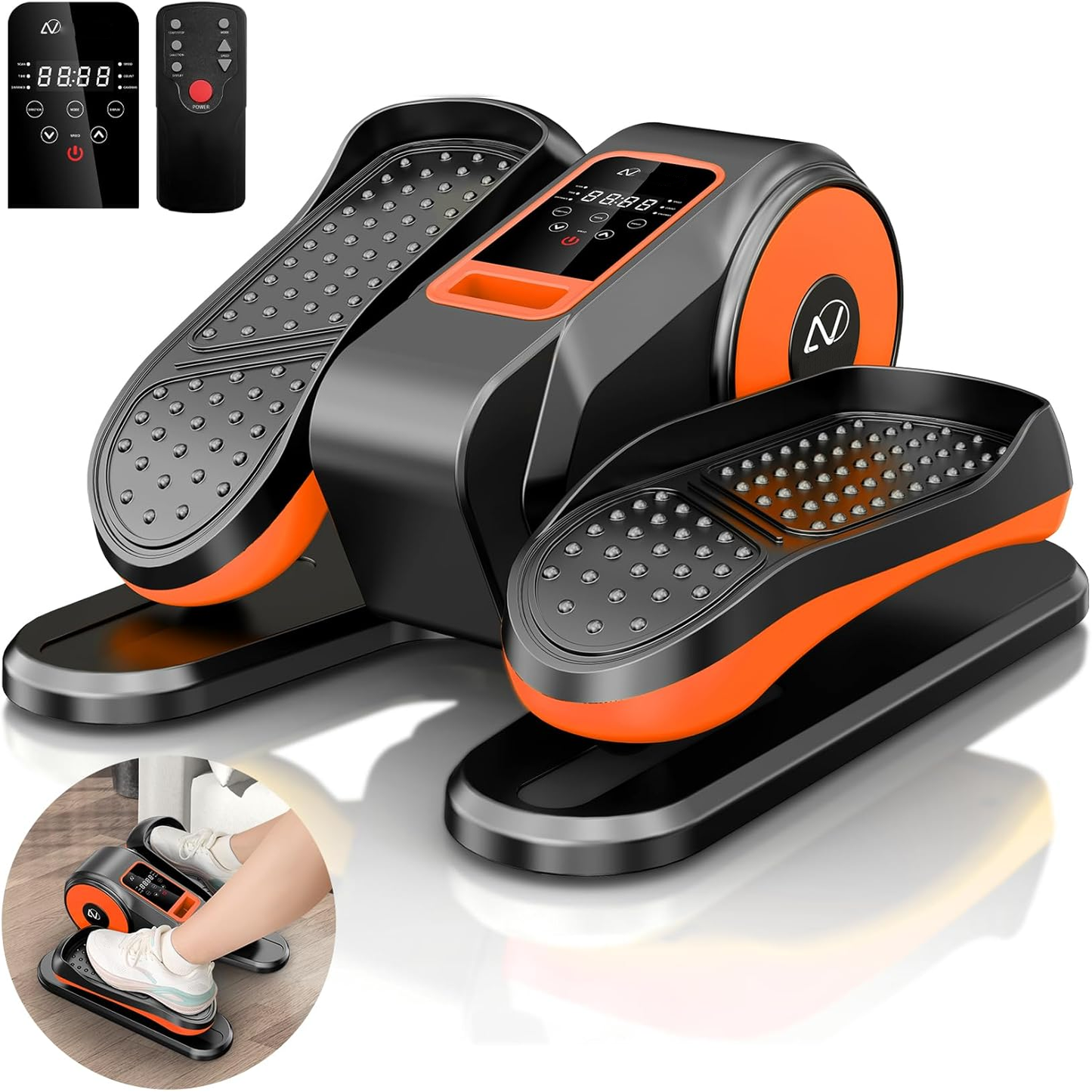 KRISRATE Under Desk Elliptical Machine - Fully Assembled Electric Leg Exerciser with 12 Adjustable Speeds & Ultra-Quiet Motor for Home Office Use