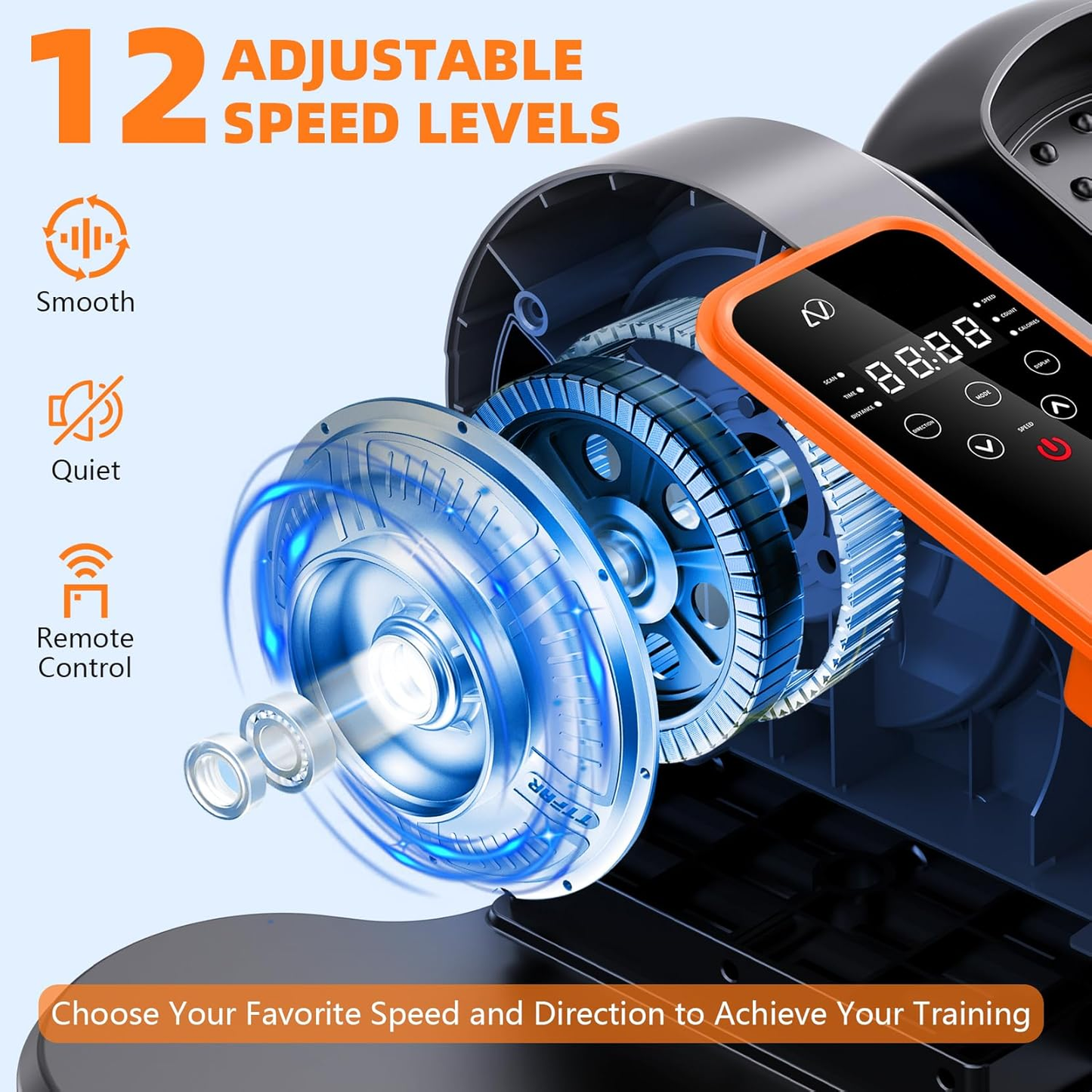 KRISRATE Under Desk Elliptical Machine - Fully Assembled Electric Leg Exerciser with 12 Adjustable Speeds & Ultra-Quiet Motor for Home Office Use