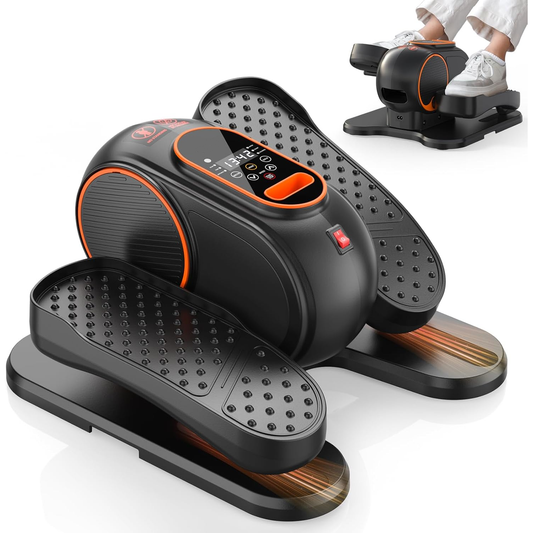 KRISRATE Under Desk Elliptical Machine, 12 Manual Speed Levels, Remote Control, LCD Display, Portable Quiet Compact Leg Exerciser for Home Office
