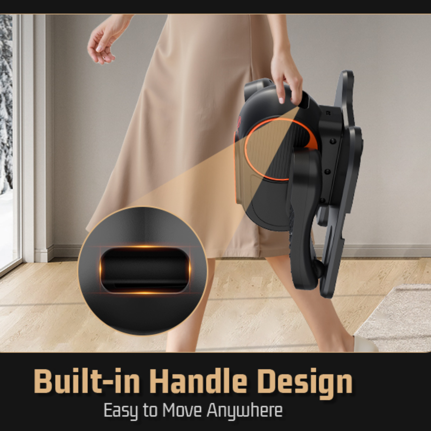 KRISRATE Under Desk Elliptical Machine, 12 Manual Speed Levels, Remote Control, LCD Display, Portable Quiet Compact Leg Exerciser for Home Office