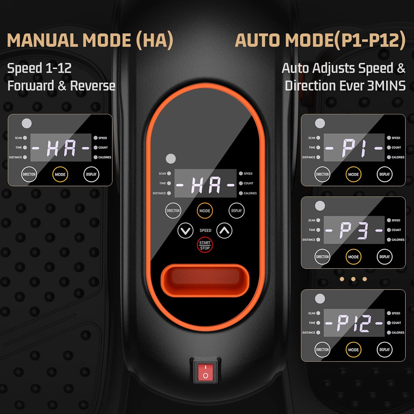 KRISRATE Under Desk Elliptical Machine, 12 Manual Speed Levels, Remote Control, LCD Display, Portable Quiet Compact Leg Exerciser for Home Office