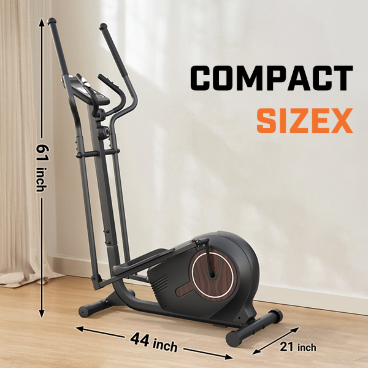 KRISRATE Magnetic Elliptical Machine for Home Gym with 14 Resistance Levels, Ultra-Silent Elliptical Trainer, LCD Monitor&Pulse Grips, 500Lbs Capacity