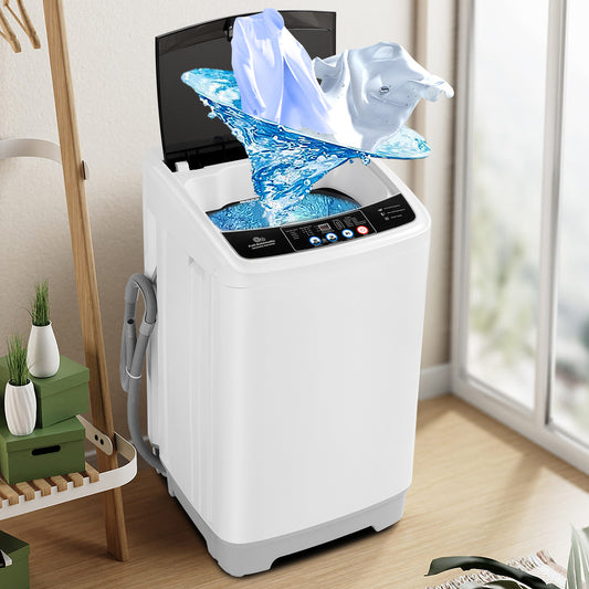KRISRATE 17.8Lbs Portable Washing Machine 2.4 Cu.ft Washer Dryer Combo with Drain Pump 10 Programs 8 Water Levels for Home, Apartment, RV, Dorms