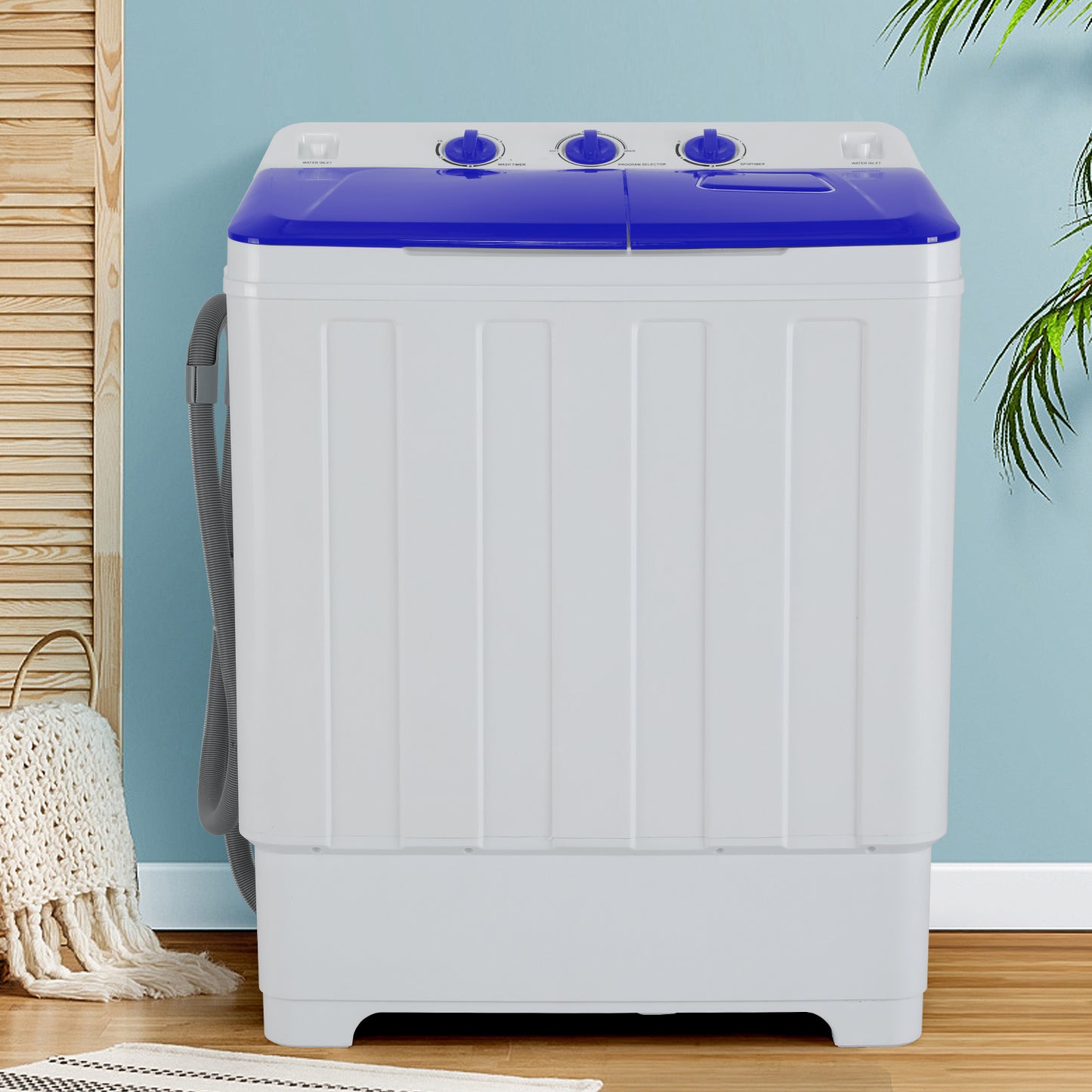 KRISRATE Washing Machine 30Lbs Twin Tub Portable Washing Machine, 19Lbs Washer 11Lbs Spinner Combo with Drain Pump Time Control for Apartment Dorm RV