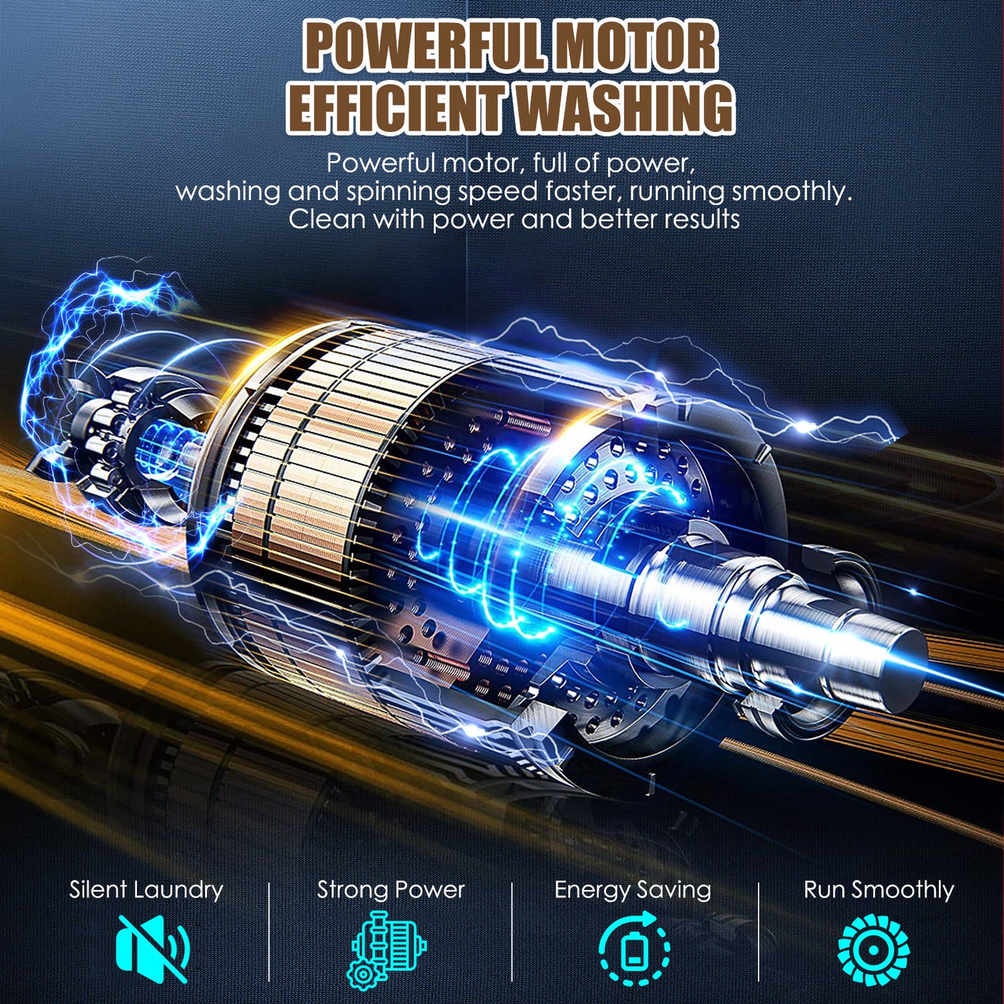 KRISRATE Portable Washing Machine 2.1 Cu.ft, Full-Automatic 15.6Lbs Compact Washer with Drain Pump, 10 Programs for Apartment Dorm RV Home, Gray White