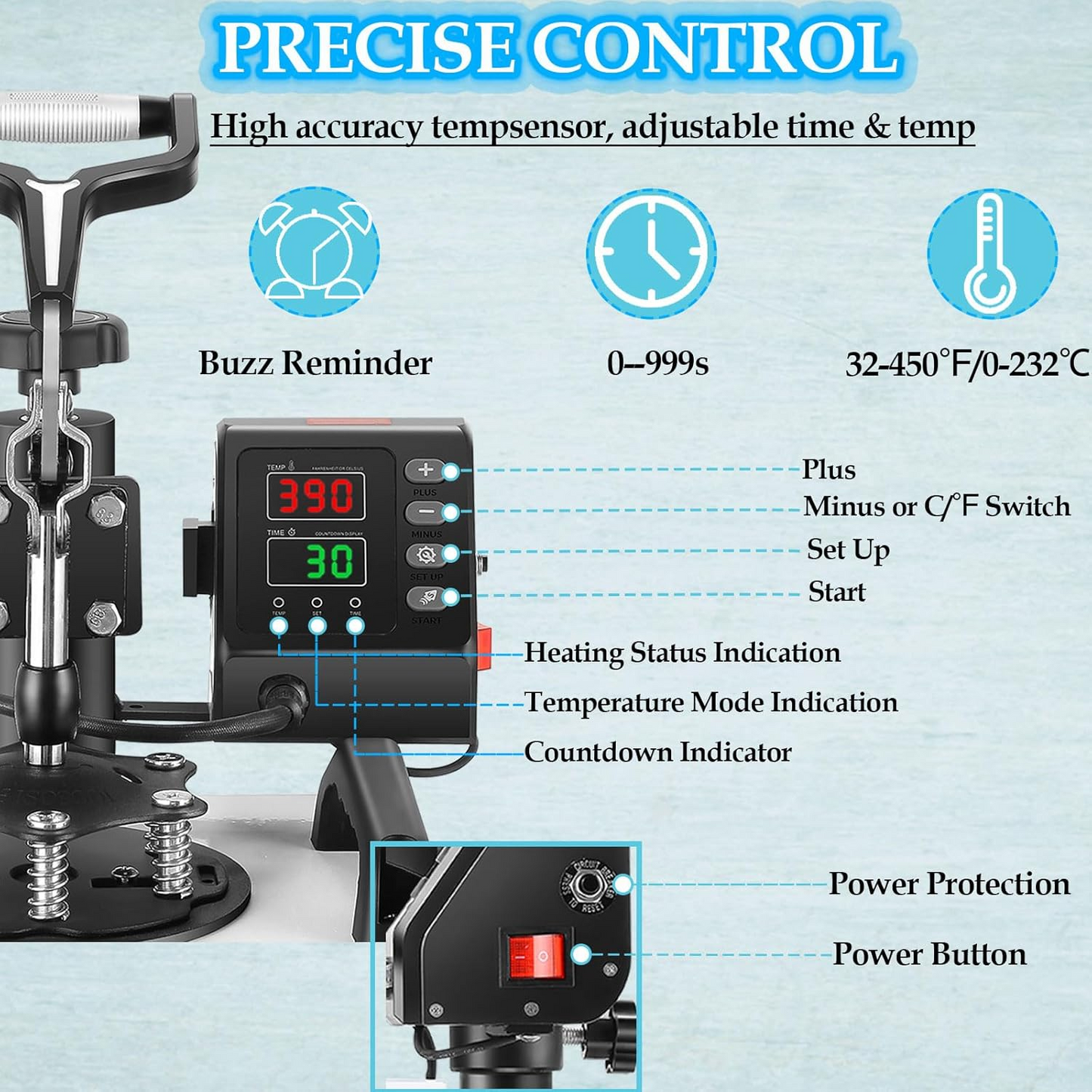 KRISRATE 12" x 10" Heat Press Machine for T Shirts Pillows Bags Mats, Multifunction Shirt Press Machine, Digital Heat Transfer,Heats Evenly,Never Fade