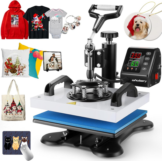 KRISRATE 12" x 10" Heat Press Machine for T Shirts Pillows Bags Mats, Multifunction Shirt Press Machine, Digital Heat Transfer,Heats Evenly,Never Fade