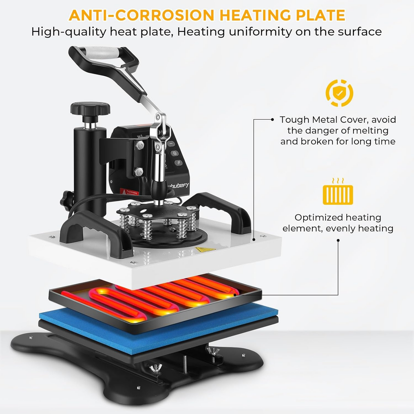 KRISRATE 12" x 10" Heat Press Machine for T Shirts Pillows Bags Mats, Multifunction Shirt Press Machine, Digital Heat Transfer,Heats Evenly,Never Fade