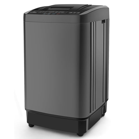 KRISRATE 17.8Lbs Portable Washing Machine 2.4 Cu.ft Full Auto Washer with Drain Pump, 10 Programs LED Display, Compact Laundry for Apartment RV Home
