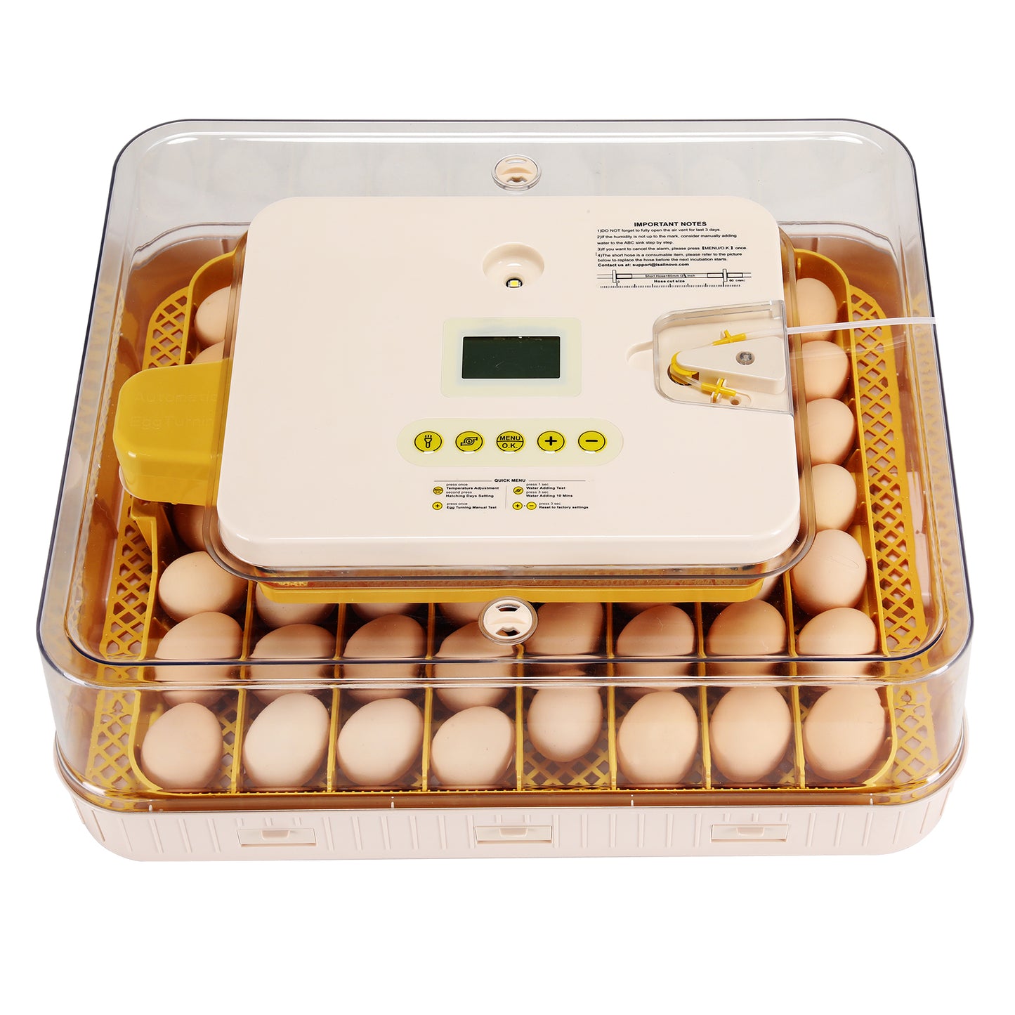 KRISRATE 56 Egg Incubator with Automatic Turning & Auto Humidification - Temperature Control, Egg Candler & 360° View for Chicken/Duck/Quail Hatching